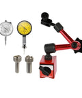 Pro Grade Dial Indicator Set With Magnetic Stand Base And Handle, Precision Dial Test Indicator And Comparator, 0.01mm Resolution, White Finish, Great For Machinists And Hobbyists, white dial indicator set with magnetic stand