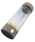 Keep It Fresh And Locked In With This Portable Hydrogen Water Bottle Featuring USB Rechargeable Tech And Stainless Steel Build For Antioxidant Rich Hydration At The Gym Or Office All Day Long, glass liner, gold and brown design.