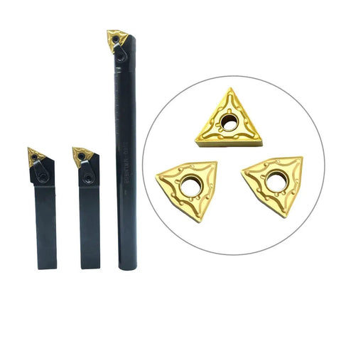 Complete 3-Piece CNC Lathe Excircle Indexable Carbide Turning Tool Holder Bit Set With MTJNR1616H16 MWLNR1616H08 S16Q-MWLNR08 Inserts Including TNMG331 And WNMG431 Carbide Inserts, Durable 40Cr Forged Housing For Steel Cast Iron And Nonferrous