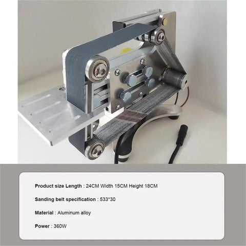 Badass Compact Mini Belt Sander With Variable Speed For Wood Metal And Plastic Polishing Benchtop Power Tool Kit features aluminum alloy construction.