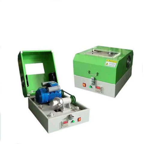 High Speed Vibration Ball Mill For Lithium Battery R And D Wet And Dry Dual Use Lab Grinder, green and white design, open view.