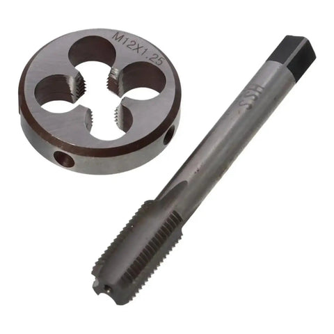 Professional Round Machine Tap Die M12×1.25 Metric Thread Kit For Precision External Screw Machining And Complete Internal Threading With Compact Storage Design For Heavy Duty Shop Use, round die and tap