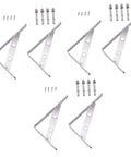 Heavy Duty L Shelf Brackets 6 Pack Stainless Steel Corner Braces with mounting hardware for floating shelves.