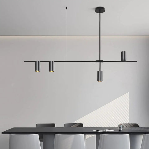 Dope Matte Black 4 Light LED Track Lighting Kit With Adjustable 4 Way Ceiling Mount Linear Spotlights in kitchen setting