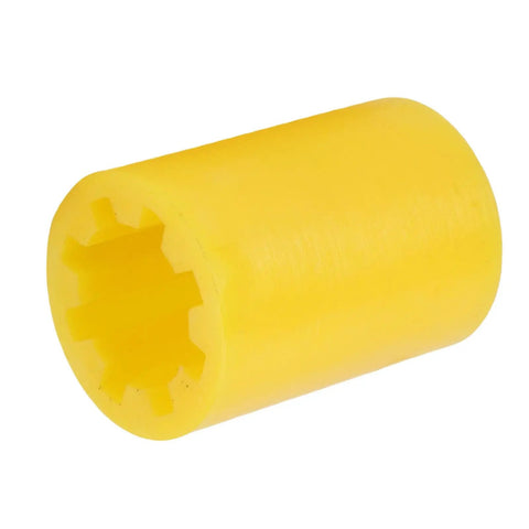 Close-up of yellow Vacuum Pump Flexible Coupler Replacement Part Made With Shock Absorbing PU For JB Industries DV Series Pumps DV 3 DV 5 DV 42
