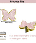Pink Butterfly Shape Cabinet Knob Set Six Pack Handles For Cabinets, Drawers, Dressers, Zinc Alloy, 5.2x5.3cm size shown