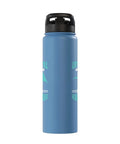 Let A Girl Show You How To Hang Glide Inspired Hang Gliding Stainless Steel Insulated Water Bottle, light blue, side view