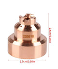 5 Pcs Premium Copper Plasma Caps For 85 And 105 Thermal Dynamics Cutting Torch Consumables High Temp Replacement Parts Ensure Precise Cut Quality And Lasting Durability Now, copper plasma cap, 2.5cm size for high performance.