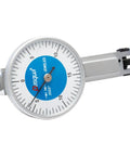 Small White Face Dial Test Indicator, 1.18 Inch, 0 To.030 Inch Range,.0005 Inch Graduation, Dual Dovetail Mounts shown front view