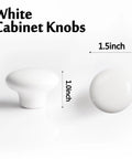 Badass White Round Cabinet Knobs For Kitchen And Farmhouse Drawers 1.5 inch and 1 inch sizes, sturdy zinc build.