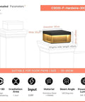 Diagram of 11 Inch Dope Pillar Lamps on posts for Outdoor Square Post Lights 11 Inch Dope Pillar Lamps Built Tough From Die Cast Aluminum Waterproof LED Path Lighting For Patio Fence Gate Deck Park Entrance Yard Decor