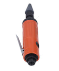 Real Deal Air Die Grinder Kit With No Sweat Comfort Ergonomic Grip And Super Low Noise Operation, Lightweight Pneumatic Power Tool showing orange body and pointed grinding tip.