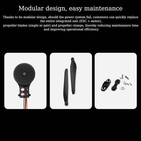 Beefed Up 30 Inch Integrated Drone Power System motor and components, showing modular design and easy maintenance
