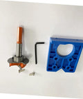 Gadpiparty hinge bore positioner kit, blue plastic jig with orange bit holder, includes hex key and screws