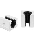 Aluminum Block 16mm Linear Motion Ball Bearing Slide With Guide Rail Set For CNC Machines, High Precision Linear Guide System, 4 Pieces, Smooth, Durable 16mm Rail Kit For Precision Motion And Easy Assembly, SBR16UU block shown