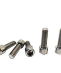 Rugged Aerospace Grade Titanium Bike Bolts M6X19mm Allen Hex Socket Set Of 10 Includes Washers positioned against a white background.