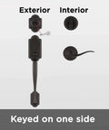 Arlington Front Door Lock Set No Brainer With Exterior Handle And Deadbolt Reversible Interior Lever Venetian Bronze Finish