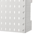 Slick Wall Mounted Pegboard Organizer With Hassle Free Punch Free Design And Legit Abs Durability For Garage Shop And Home Gas Water Heater Pipe Cover, side view.