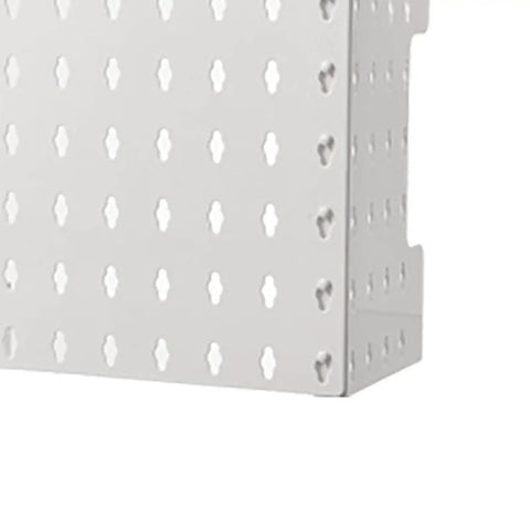 Slick Wall Mounted Pegboard Organizer With Hassle Free Punch Free Design And Legit Abs Durability For Garage Shop And Home Gas Water Heater Pipe Cover, side view.