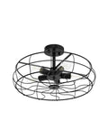 Five Light Industrial Ceiling Light With Rustic Wire Cage In Oil Rubbed Bronze Farmhouse Semi Flush Mount Black Retro Close To Ceiling Fixture
