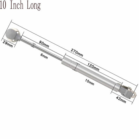 Two Sets Silver Ten Inch Gas Strut With 120 Newton Lift Force 27 Pound Hydraulic Air Prop Lift Support For Cabinets And Kitchen Doors Built To Last With Stainless Steel And Nylon Easy Mounting