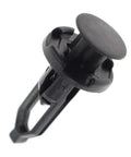 Close-up of black plastic clip from Tailgate Cap Top Protector Molding Retainers Clips 16 Piece Set Fits Toyota Tundra 4Runner Camry