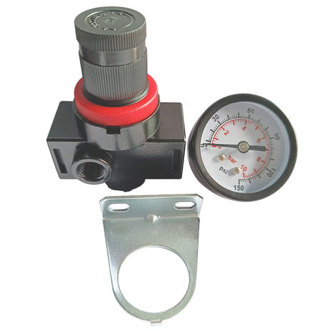 3/8 NPT Air Compressor Regulator Combo With Manual Drain And Bracket PSI Gauge, lightweight, precise flow control