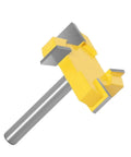 Heavy Duty 4 Edge T Slot Router Bit With An 8mm Shank for precise channel creation in wood and plywood.