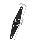 Heavy Duty Barn Door Hinges For Outdoor Use Built Tough Galvanized Iron Strap Hinges With Screws, shown with measurements