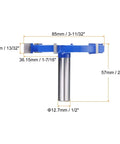 Side view of Heavy Duty Beefed Up Six Wing Carbide T Slot Cutter Rabbeting Router Bit With Twelve Point Seven Millimeter Shank And Eighty Five Millimeter Cutting Diameter Ten Millimeter Cutting Depth Fifty Seven Millimeter Overall Length Pro Grade Woodworking showing measurements.