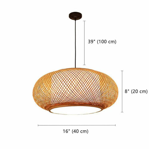 Antique Lantern Pendant Light With Rattan Weaving And Natural Wood Finish Beige Bamboo Ceiling Fixture With Adjustable Cord