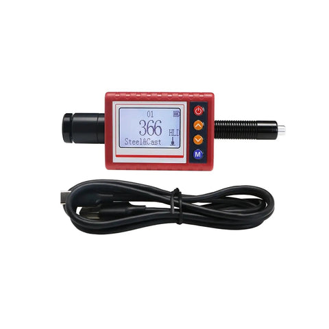 Heavy Duty Portable Digital Leeb Hardness Tester High Precision Industrial Sclerometer with OLED Display and USB cable.