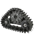 Side view of snow and sand track from Heavy Duty Go Kart Rear Axle Kit With Snow And Sand Tracks For DIY GY6 110cc 125cc 150cc ATVs UTVs And 4 Wheelers 32 Inch Long Durable Metal Construction For Lawn Mower Buggy Snowmobile And Quad Projects.