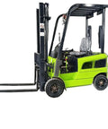 Heavy Duty Electric Forklift A Legit Workhorse For Commercial Warehouses And Industrial Material Handling Smooth Operator angled view with black and green design.