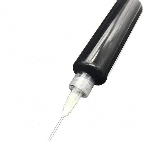 Pro Grade 10ML Black UV Solder Mask Kit with 1 Needle and Push Tool for PCB BGA Work, prevents corrosion and arcing, close-up
