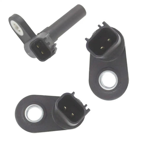 3 Piece Crankshaft And 2 Camshaft Position Sensor Kit Fits Ford F Series Trucks F150 F250 F350 Super Duty Expedition And E Series Vans With 4.6L And 5.4L V8 Engines OEM Grade three black automotive sensors