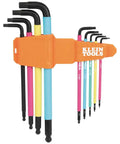 9 Piece Metric Ball End Hex Key Caddy Set With Color Coded L Style Handles Extra Long Arms For Maximum Reach
