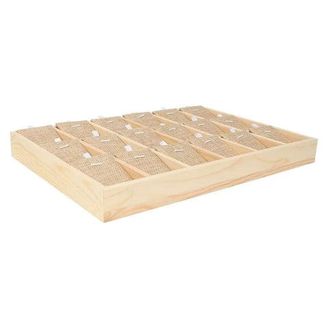 Top Shelf Solid Pine Wood Jewelry Organizer Tray With Eighteen Roomy Slots, 350x234mm, ideal for keeping earrings and bangles tidy.