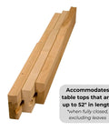 Heavy Duty Wooden Table Slide Set Includes A Pair Of Super Smooth Sliders For Four Leg Dining Tables, showing extension rails for 52" tops.