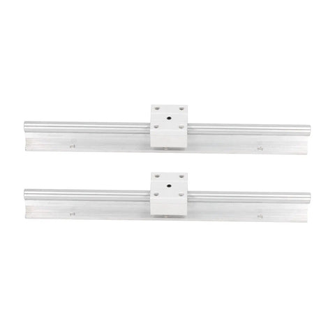 Two Piece 300mm CNC Linear Rail Guide With SBR Slide Block Set For Heavy Duty Stable Motion Shaft Guideway Easy Install With Five Mounting Holes For CNC Parts And Router Setup, two rails with blocks