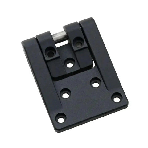 Heavy Duty Zinc Alloy Rotating Hinge For Industrial Distribution Boxes And Automation Equipment Slick Pivot Mount detail view, black finish.