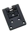 Rock Solid Heavy Duty Industrial Electrical Cabinet Door Rotating Hinge For Distribution Box And Automation Gear Built Like A Tank Easy Install Durable Hardware One Piece, black steel hinge with mounting holes.