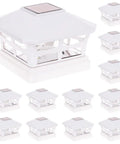 Set of 12 Solar Post Cap Lights For 5x5 PVC Vinyl Fences, Decks, And Gardens, Waterproof White LED design, solar powered, easy install.