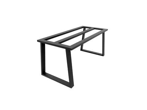 Beefy Heavy Duty Metal Table Frame For Granite Or Glass Tops with industrial style and powder coated finish, side view