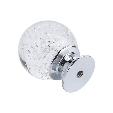 Kick Up Your Kitchen Vibe With Premium Transparent K9 Crystal Cabinet Knobs Set Of 10 Round Glass Bubbles For Drawers And Dressers Sleek Smooth Design With Sturdy Zinc Alloy Hardware
