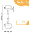 8 Piece Platinum Double D Rings Snaffle Bit Buckles Alloy Jewelry Making Metal Links For Necklaces And Bracelets Foldable Connecting Clasps For Diy Snaffle Bit For Women product size diagram