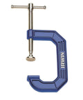 Beefy 8 Inch C Clamp For Heavy Duty Metalworking And Woodworking, 4 Inch Throat Depth, showing oversize swivel pad and thread