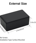 Slick Abs Project Box 10 Pack Built Tough Heavy Duty Electrical Enclosure, black junction case, 2.4x1.4x1 inch dimensions.