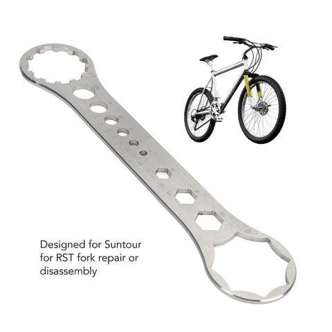 Stainless Steel Mountain Bike Fork Wrench 8T 12T For Suntour Suspension Fork Caps Bicycle Repair Tool 172mm 6.77in Built Tough