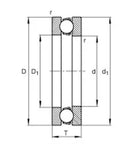 Rock Solid Heavy Duty High Temperature Thrust Ball Bearing 25x42x11 Millimeter technical drawing with dimensions.